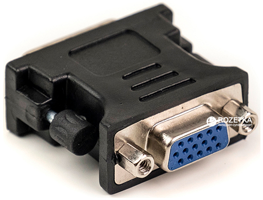 Перехідник PowerPlant VGA to DVI-I (24+5 pin), черный (CA910892) ціна 109 грн - фотографія 2