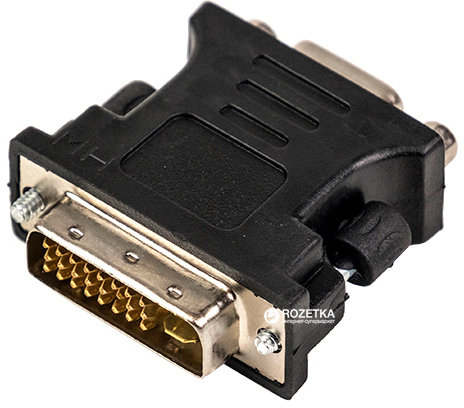 Перехідник PowerPlant VGA to DVI-I (24+5 pin), черный (CA910892) в інтернет-магазині, головне фото