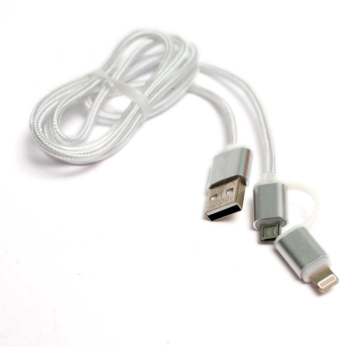 Кабель PowerPlant USB 2.0 AM to Lightning + Micro 5P 1.0m cotton (KD00AS1290) в интернет-магазине, главное фото