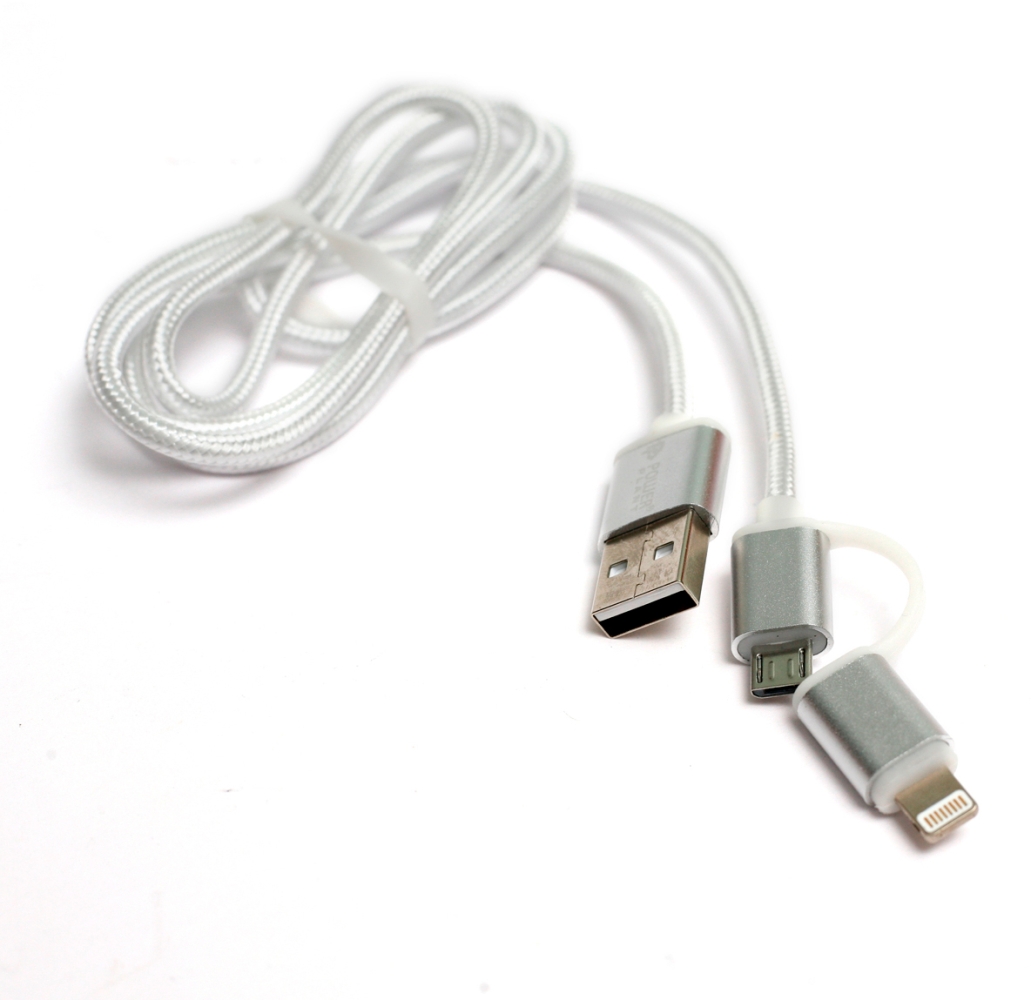 PowerPlant USB 2.0 AM to Lightning + Micro 5P 1.0m cotton (KD00AS1290)