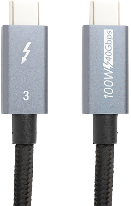 Кабель PowerPlant USB-C to USB-C 1.0m Thunderbolt 3 40Gbps, 100W, 20V/ 5A, 4K/ (CA913336)