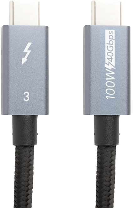 PowerPlant USB-C to USB-C 1.0m Thunderbolt 3 40Gbps, 100W, 20V/ 5A, 4K/ (CA913336)