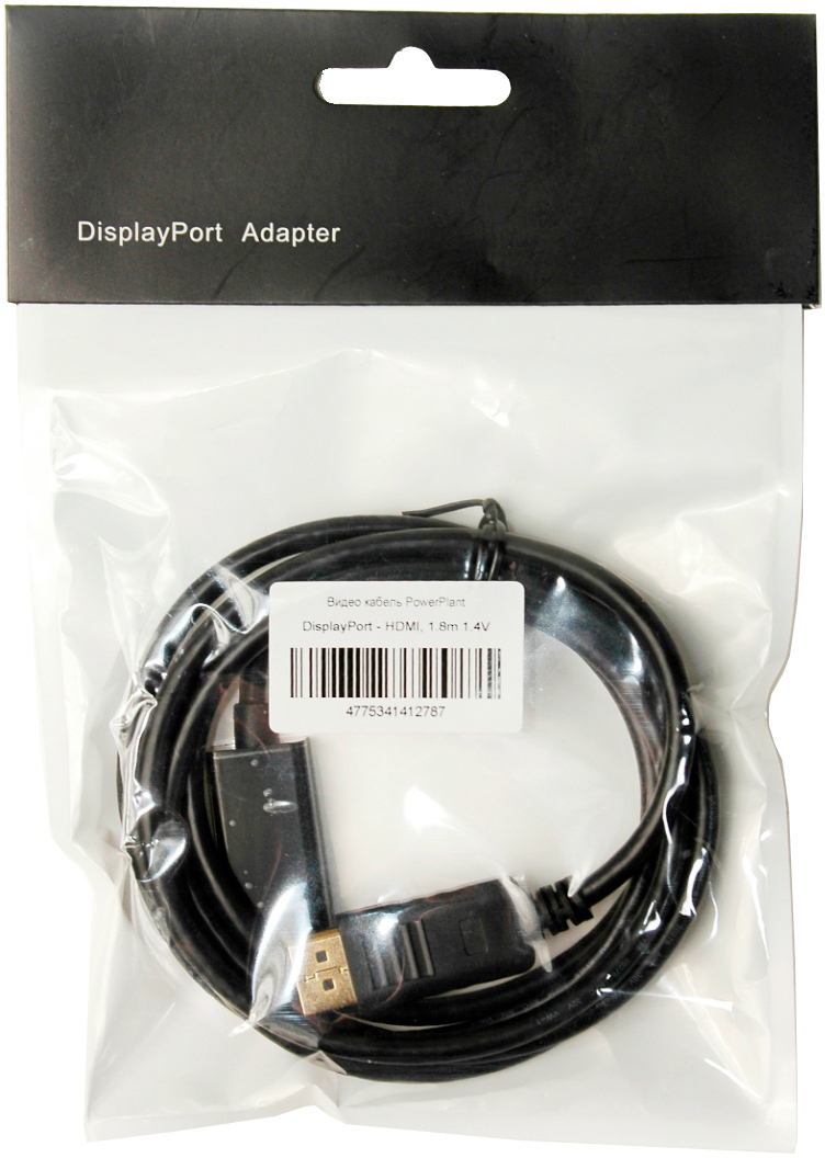 в продаже Кабель мультимедийный PowerPlant Display Port to HDMI 1.8m (KD00AS1278) - фото 3