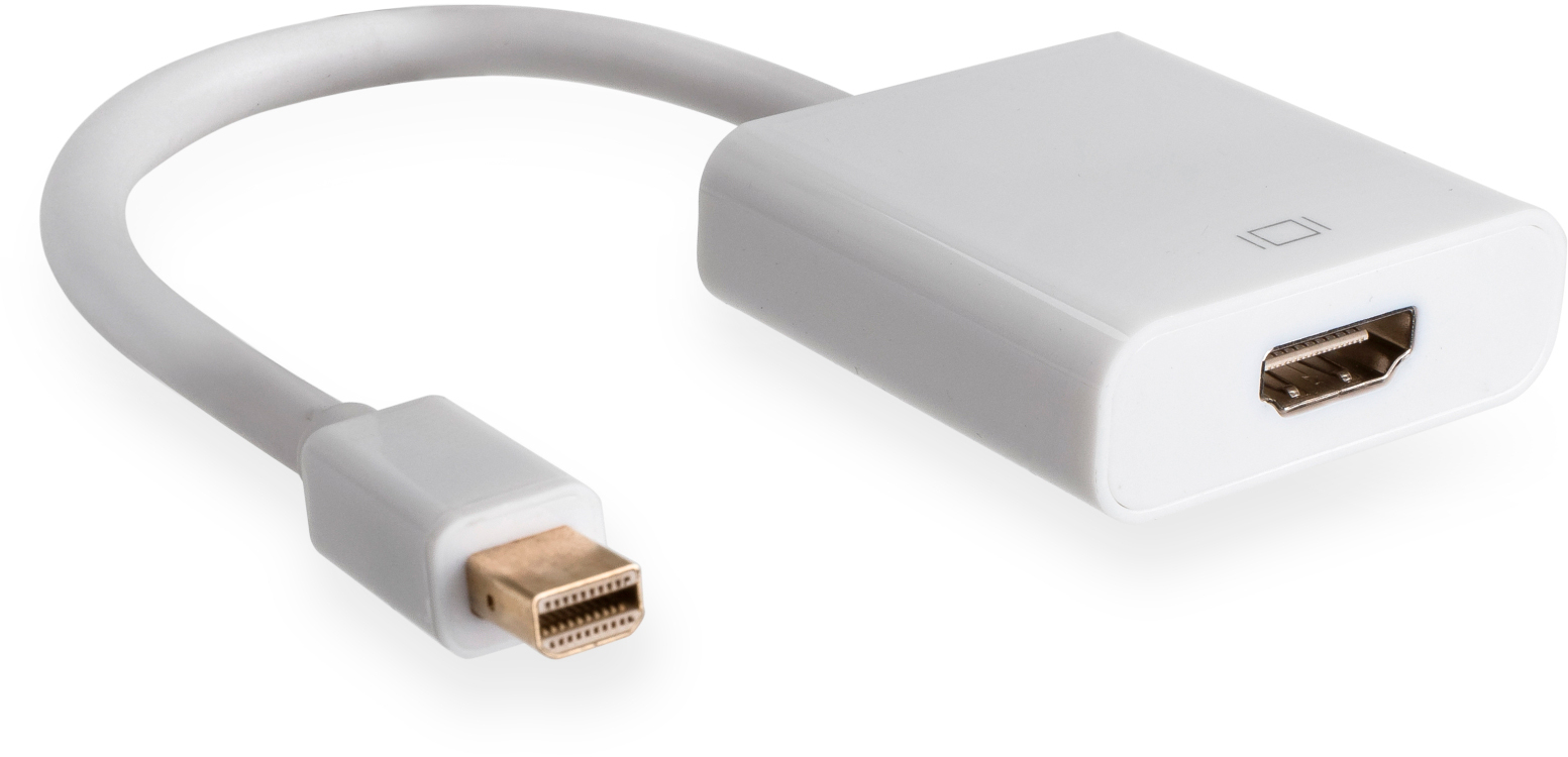 Переходник  Vinga Mini Display port M to HDMI F white (VCPMDPHDMIWH) цена 0.00 грн - фотография 2