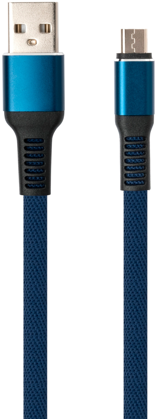 Кабель Vinga USB 2.0 AM to Micro 5P 1m flat nylon blue (VCPDCMFNB1B) цена 139 грн - фотография 2