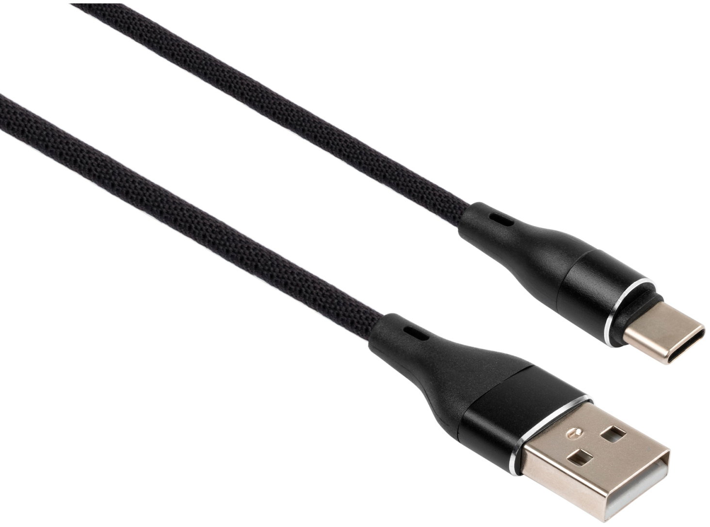 Кабель Vinga USB 2.0 AM to Type-C 1.0m cylindric nylon back (VCPDCTCCANB1BK) в интернет-магазине, главное фото