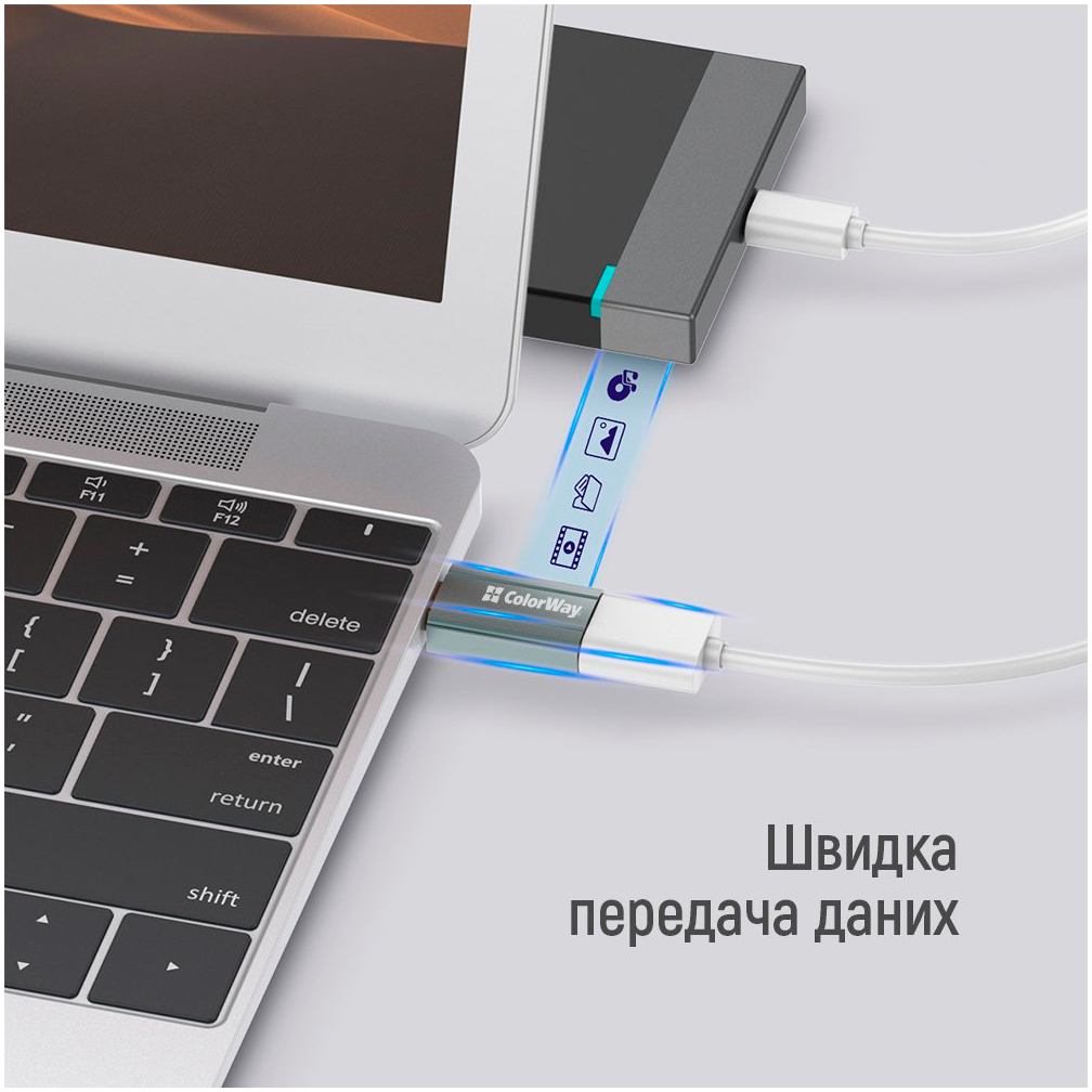ColorWay USB-A toUSB-C (CW-AD-AC) в магазине в Киеве - фото 10
