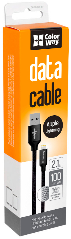 в продажу Кабель ColorWay USB 2.0 AM to Lightning 1.0m black (CW-CBUL004-BK) - фото 3
