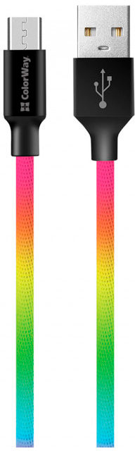 Кабель ColorWay USB 2.0 AM to Micro 5P 1.0m multicolor (CW-CBUM017-MC) ціна 155 грн - фотографія 2
