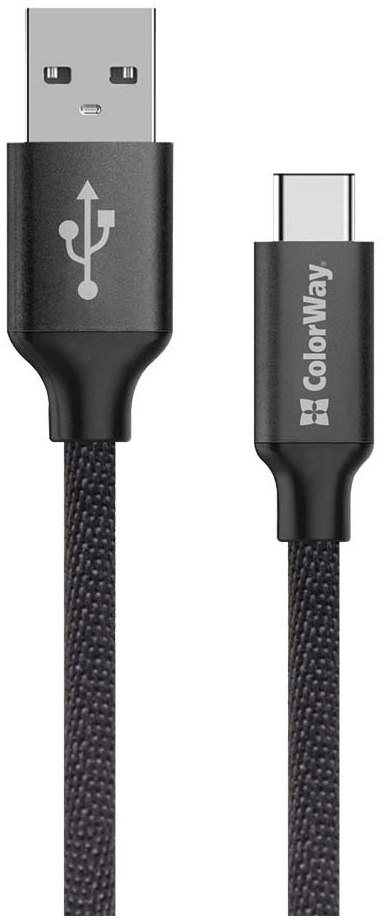ColorWay USB 2.0 AM to Type-C 2.0m black (CW-CBUC008-BK)
