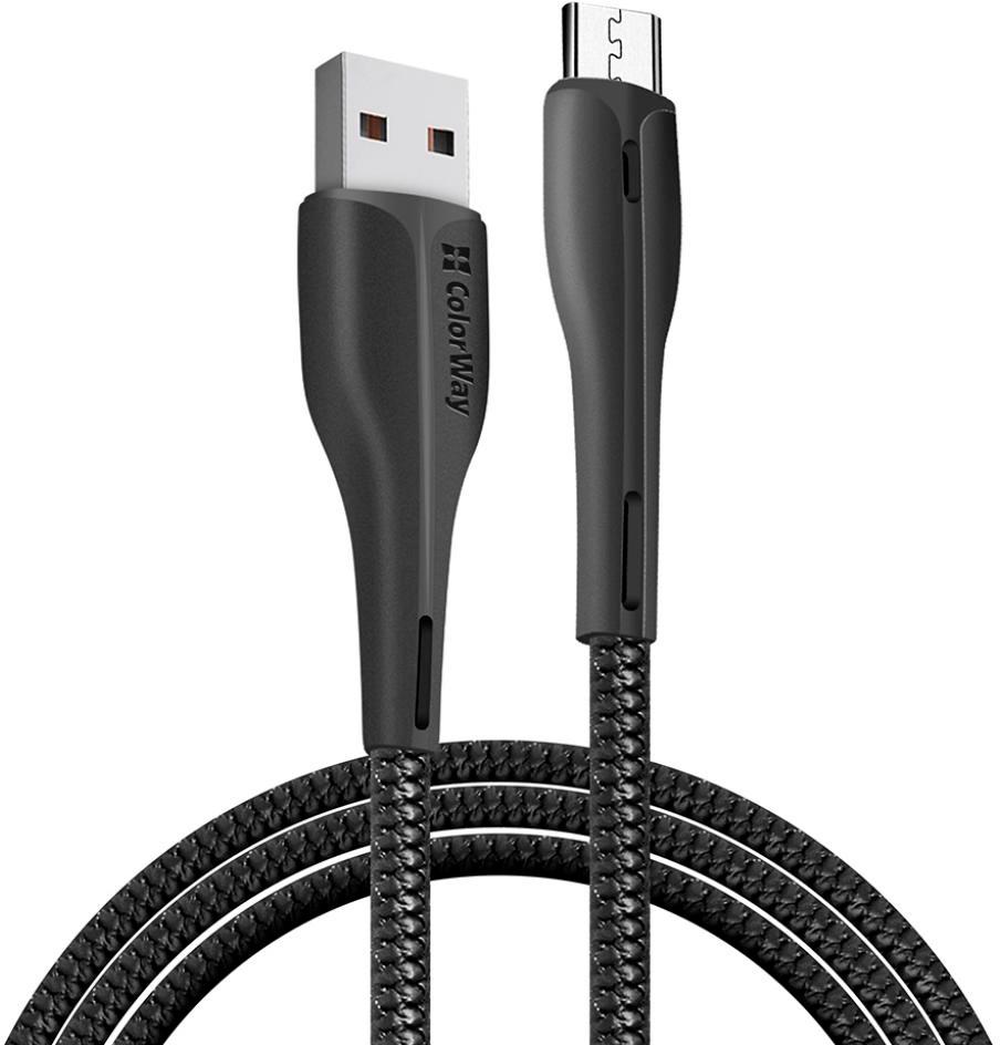 Кабель ColorWay USB 2.0 AM to Micro 5P 1.0m led black (CW-CBUM034-BK)