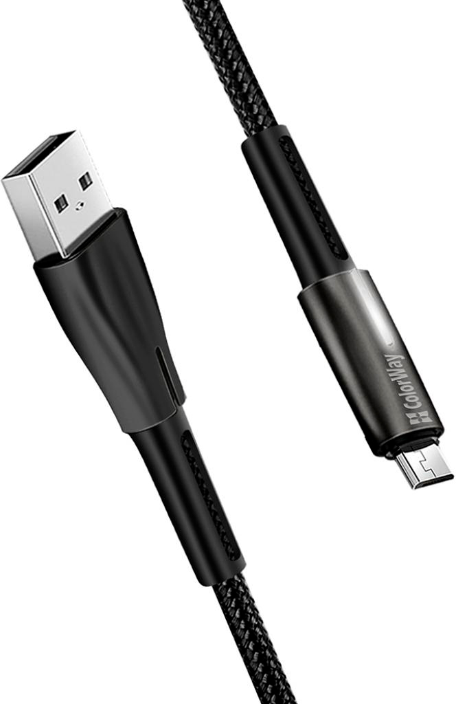 Кабель ColorWay USB 2.0 AM to Micro 5P 1.0m zinc alloy + led black (CW-CBUM035-BK) отзывы - изображения 5