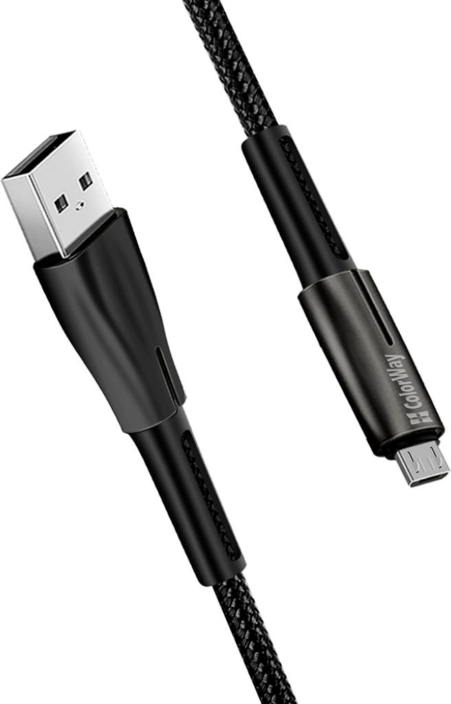 Кабель ColorWay USB 2.0 AM to Micro 5P 1.0m zinc alloy + led black (CW-CBUM035-BK) инструкция - изображение 6