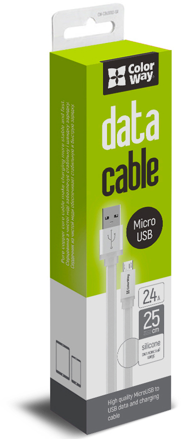 Кабель ColorWay USB 2.0 AM to Micro 5P 0.25m white (CW-CBUM-MUM25W) інструкція - зображення 6
