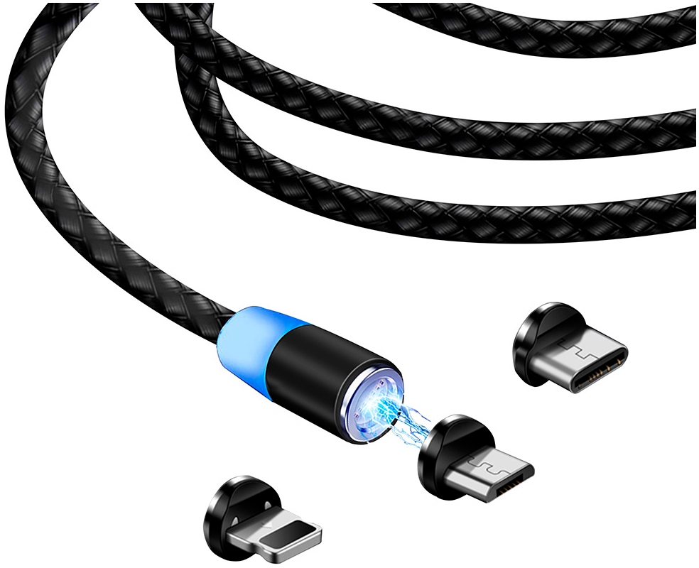 ᐉ Кабель ColorWay USB 3в1 (Lightning+MicroUSB+Type-C) Magnet only ...
