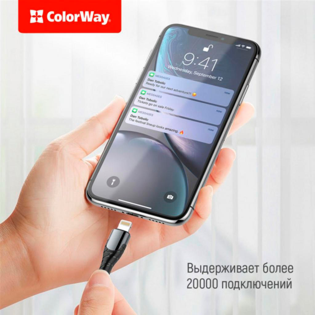 Кабель ColorWay USB Type-C to Lightning 1.0m (CW-CBPDCL033-GR) відгуки - зображення 5