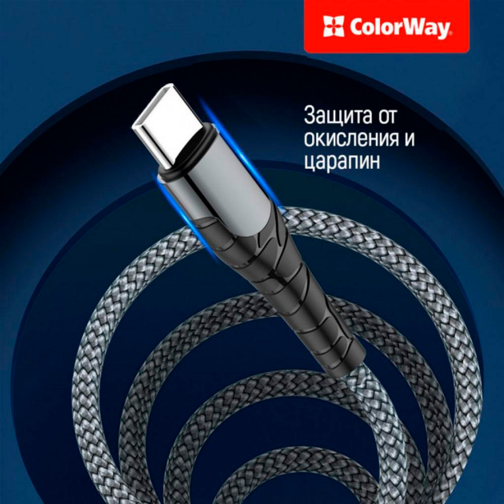 Кабель ColorWay USB Type-C to Lightning 1.0m (CW-CBPDCL033-GR) характеристики - фотография 7