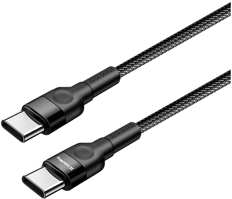 Кабель ColorWay USB Type-C to Type-C 1.0m 3.0A black (CW-CBPDCC047-BK)