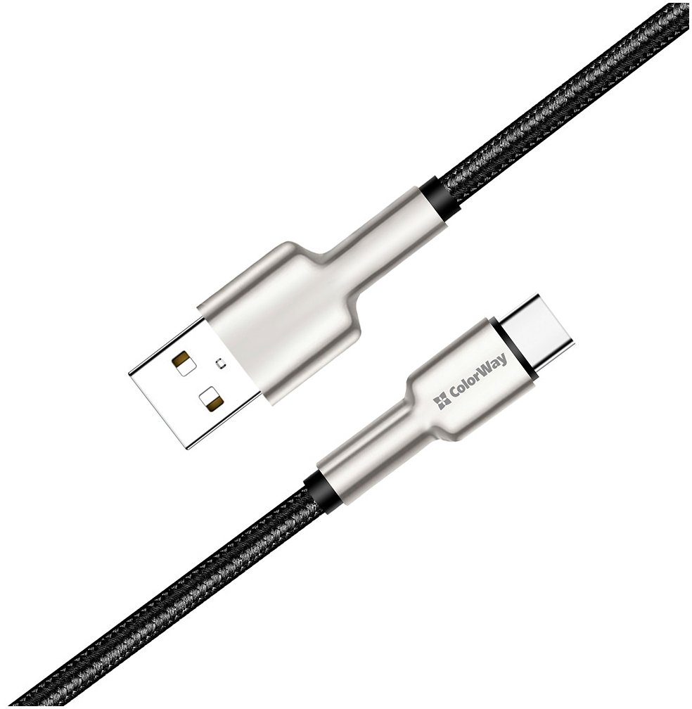 в продаже Кабель ColorWay USB 2.0 AM to Type-C 1.0m head metal black (CW-CBUC046-BK) - фото 3