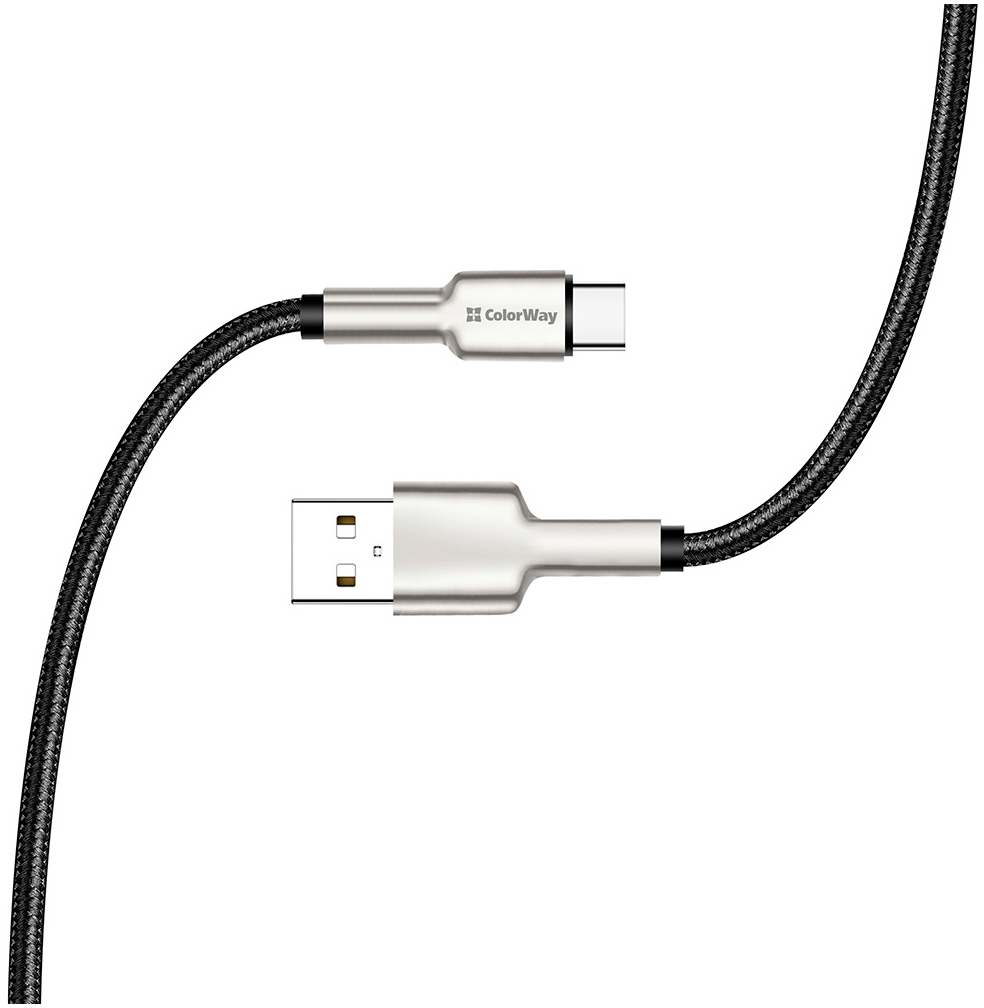 Кабель ColorWay USB 2.0 AM to Type-C 1.0m head metal black (CW-CBUC046-BK) отзывы - изображения 5