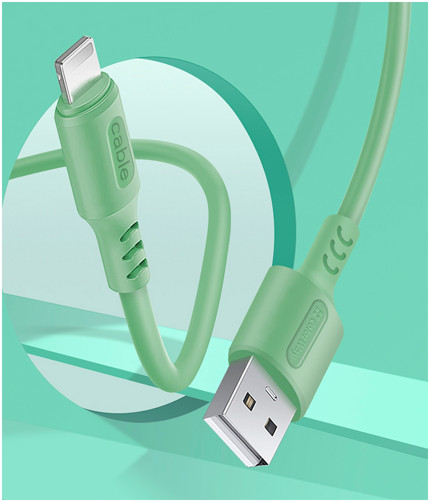 в продаже Кабель ColorWay USB 2.0 AM to Type-C 1.0m soft silicone green (CW-CBUC042-GR) - фото 3