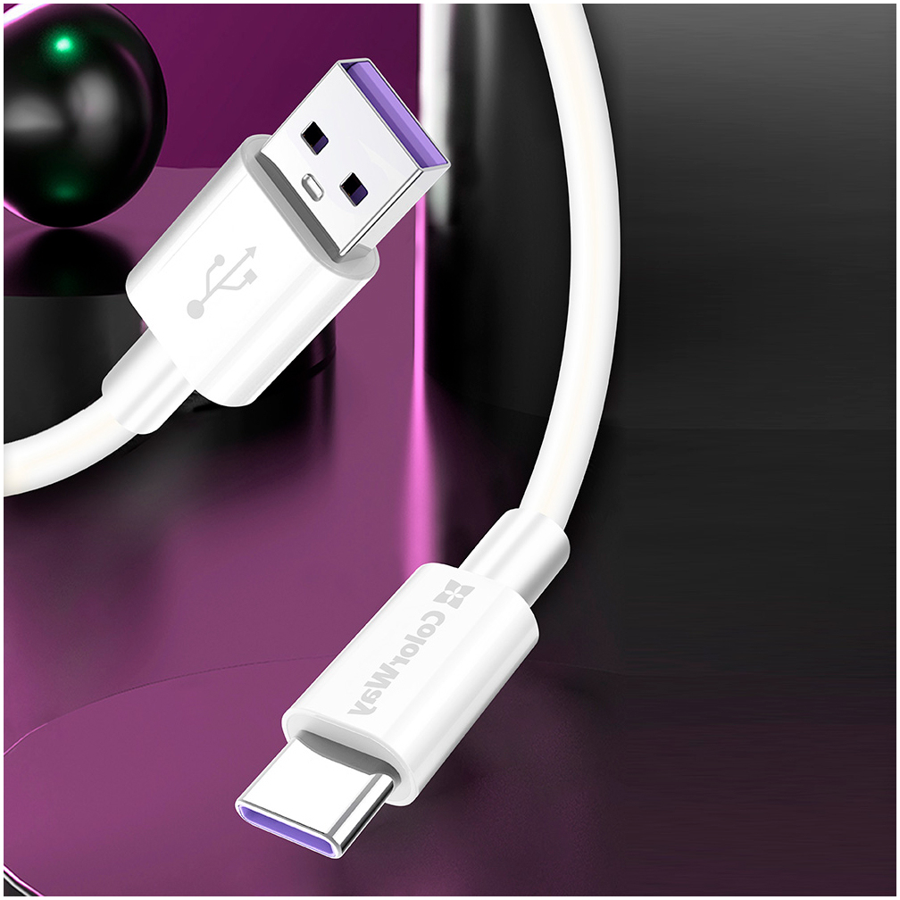 Кабель ColorWay USB 2.0 AM to Type-C 1.0m 5A white (CW-CBUC019-WH) обзор - фото 8