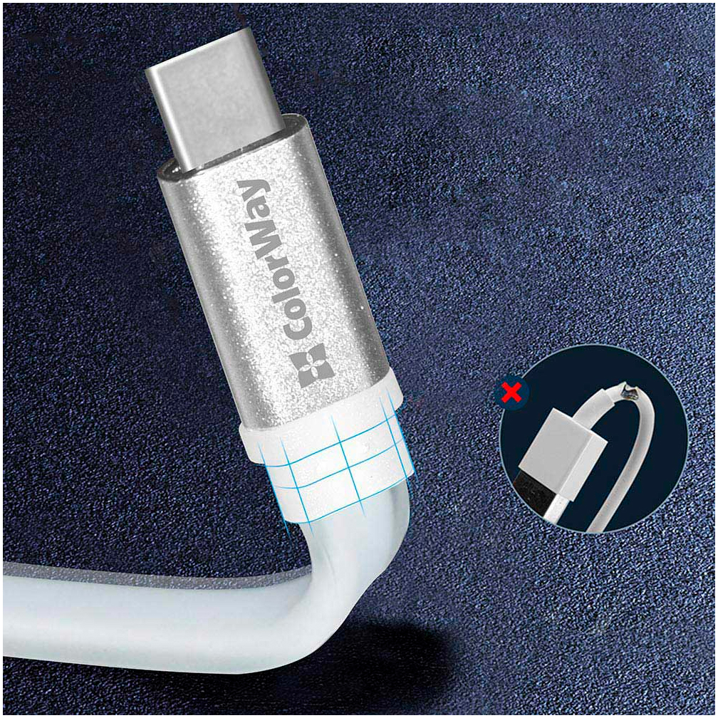 в продажу Кабель ColorWay USB 2.0 AM to Type-C 0.25m white (CW-CBUC001-WH) - фото 3