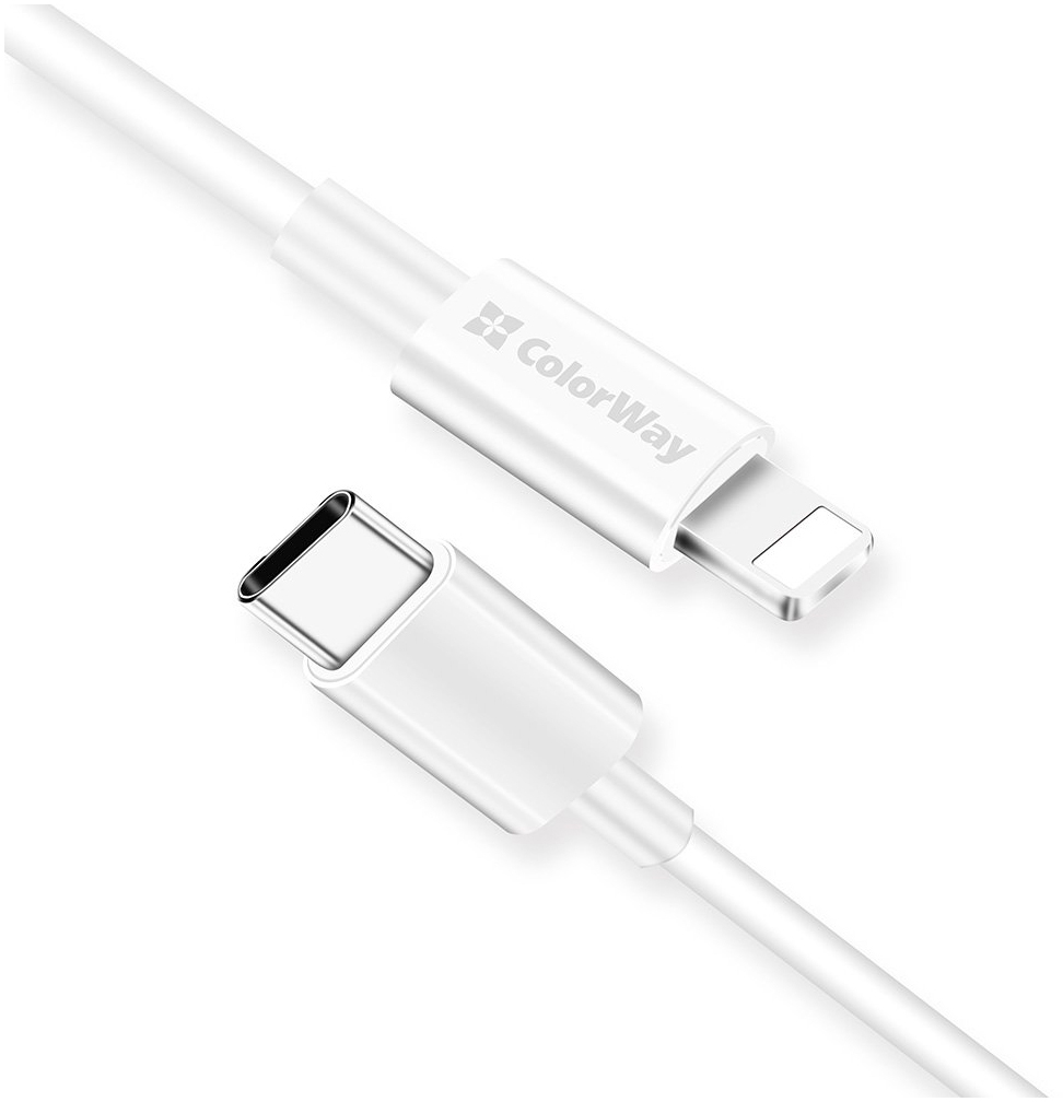 в продаже Кабель ColorWay USB Type-C to Lightning 1.0m 3A white (CW-CBPDCL032-WH) - фото 3