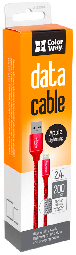 продаємо ColorWay USB 2.0 AM to Lightning 2.0m red (CW-CBUL007-RD) в Україні - фото 4