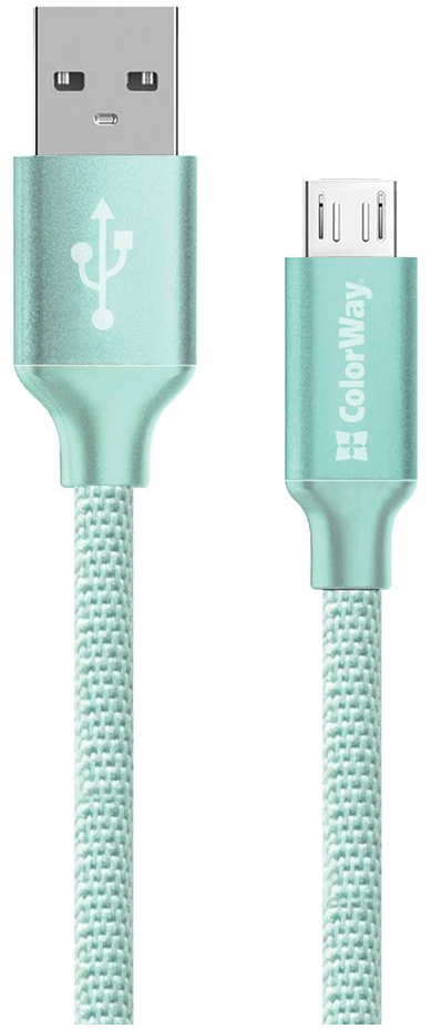 Кабель ColorWay USB 2.0 AM to Micro 5P 2.0m mint (CW-CBUM009-MT) в интернет-магазине, главное фото