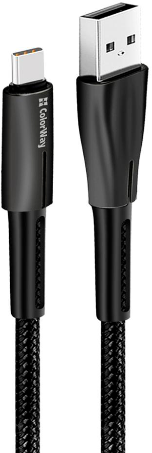 в продаже Кабель ColorWay USB 2.0 AM to Type-C 1.0m zinc alloy + led black (CW-CBUC035-BK) - фото 3