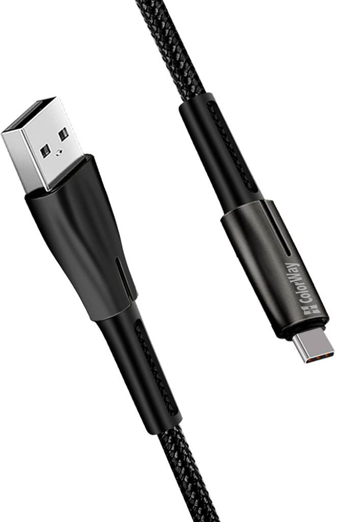 Кабель ColorWay USB 2.0 AM to Type-C 1.0m zinc alloy + led black (CW-CBUC035-BK) отзывы - изображения 5