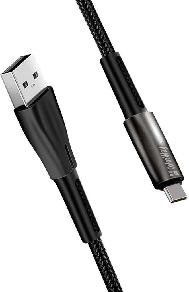 Кабель ColorWay USB 2.0 AM to Type-C 1.0m zinc alloy + led black (CW-CBUC035-BK) инструкция - изображение 6