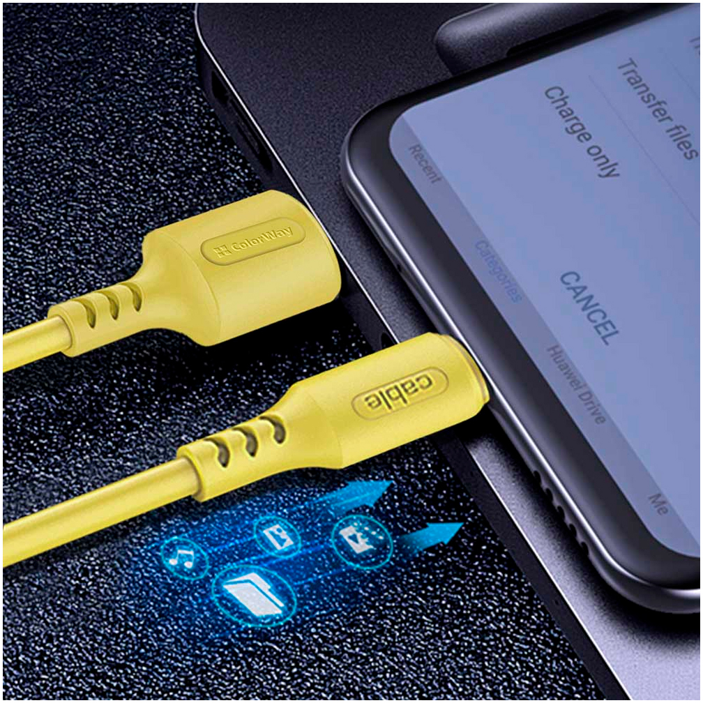 Кабель ColorWay USB 2.0 AM to Micro 5P 1.0m soft silicone yellow (CW-CBUM043-Y) інструкція - зображення 6