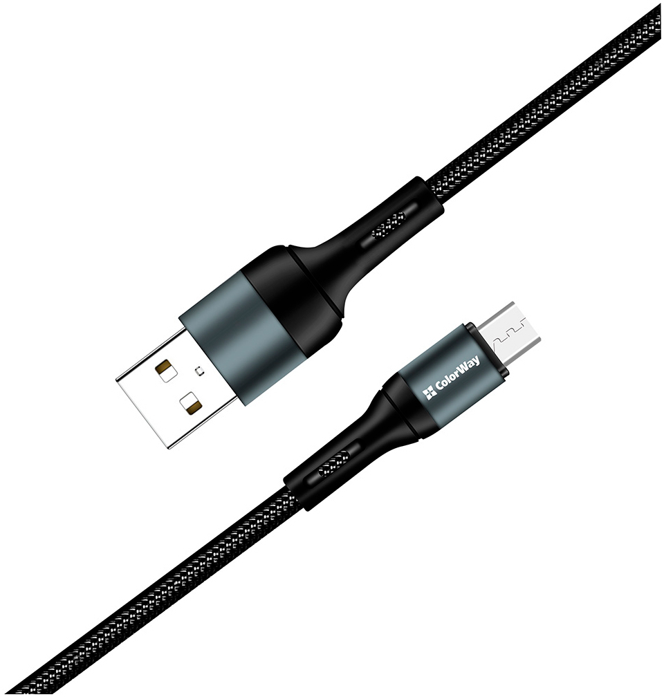 в продаже Кабель ColorWay USB 2.0 AM to Micro 5P 1.0m nylon black (CW-CBUM045-BK) - фото 3