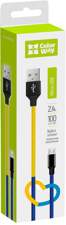 ColorWay USB 2.0 AM to Micro 5P 1.0m National (CW-CBUM052-BLY)