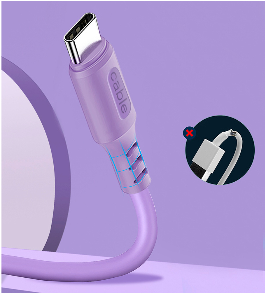 в продаже Кабель ColorWay USB 2.0 AM to Micro 5P 1.0m soft silicone violet (CW-CBUM044-PU) - фото 3