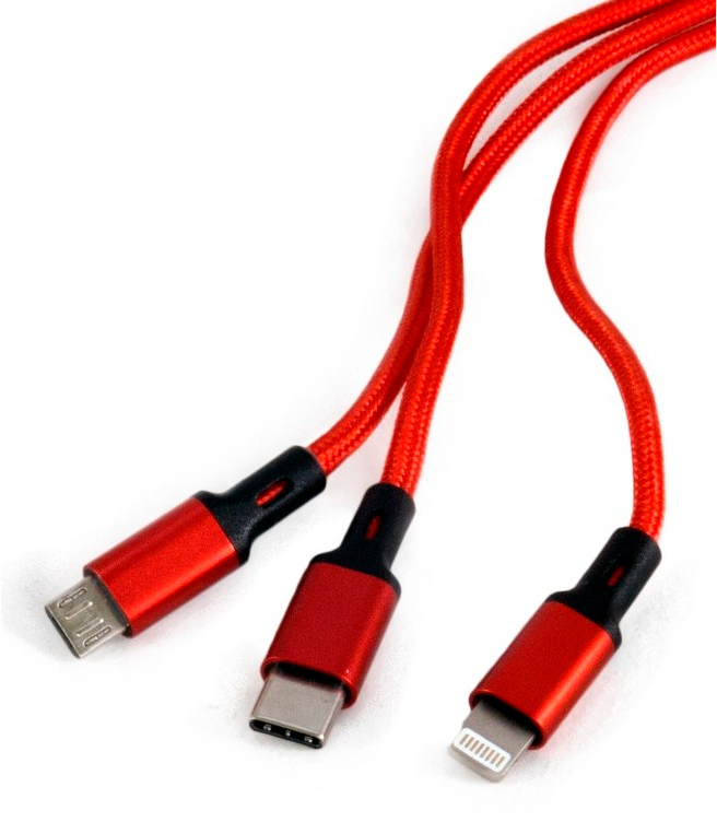 в продажу Кабель Extradigital USB 2.0 AM to Lightning + Micro 5P + Type-C (KBU1750) - фото 3