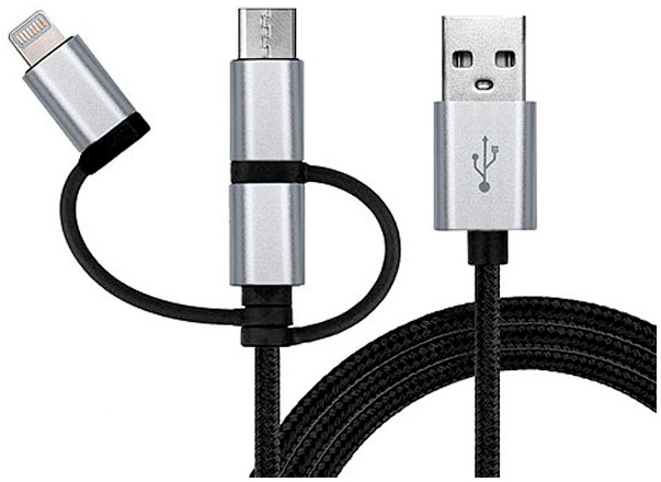 Кабель Real-El USB 2.0 AM to 3in1 1.0m Premium black (EL123500035) цена 244.40 грн - фотография 2