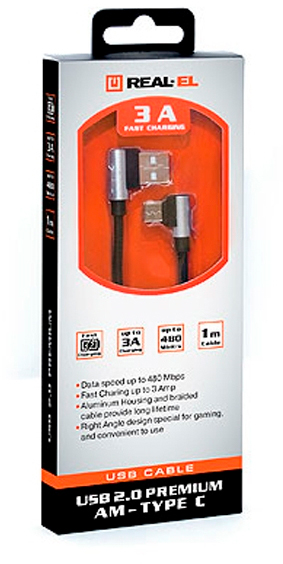 продаємо Real-El USB 2.0 AM to Type-C 1.0m Premium black (EL123500032) в Україні - фото 4