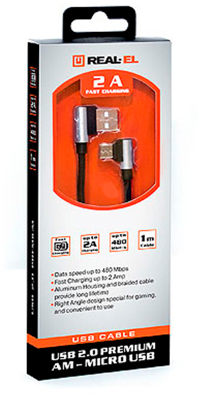 Кабель Real-El USB 2.0 AM to Micro 5P 1.0m Premium black (EL123500031) отзывы - изображения 5
