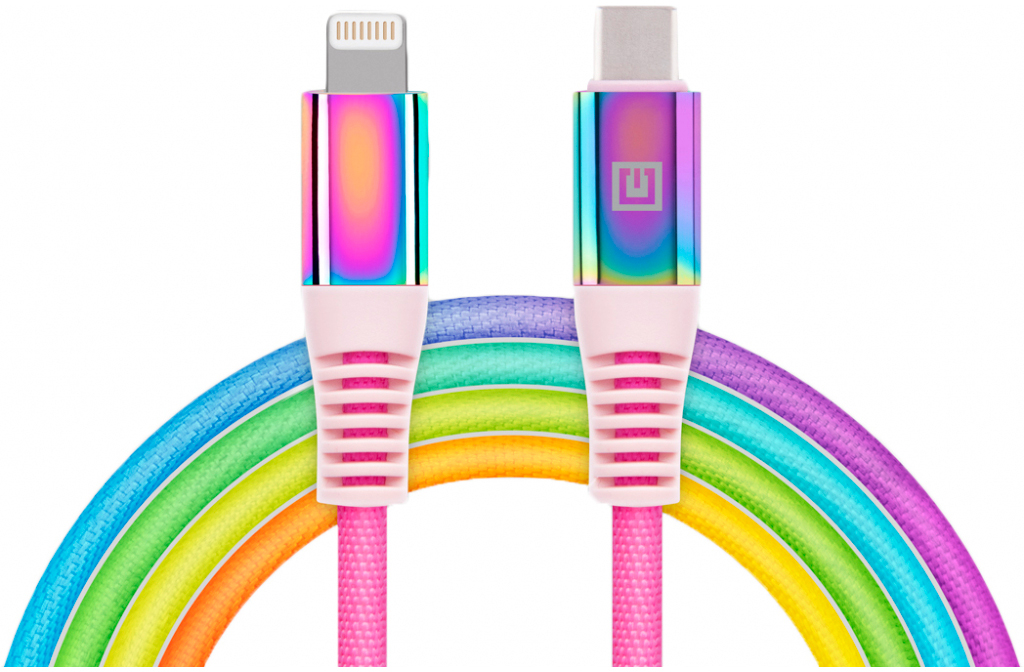 Кабель Real-El USB Type-C to Lightning 1.0m MFI Rainbow (EL123500054)