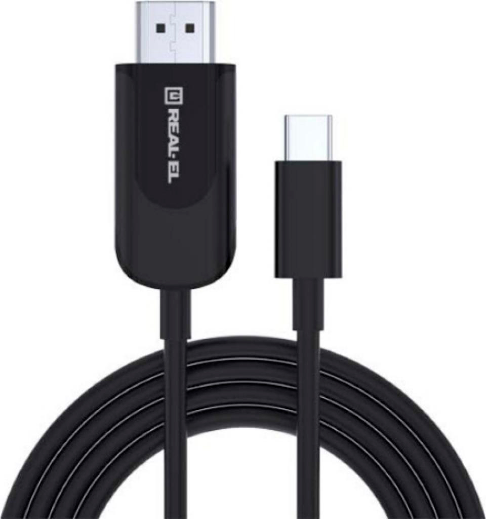 Кабель Real-El USB 2.0 AM to Type-C 2.0m Fabric Premiumblack (EL123500047)