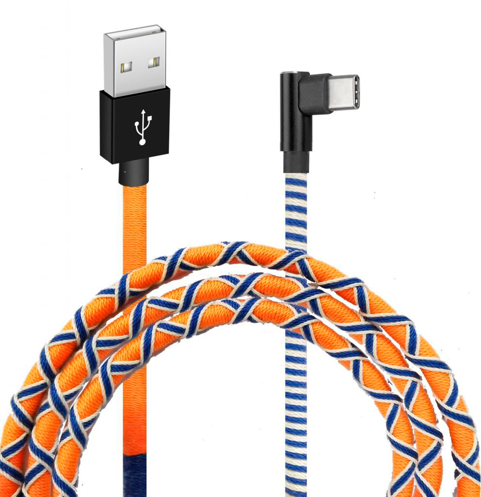 Кабель Grand-X USB 2.0 AM to Type-C 1.0m Orange/Blue (FC-08OB) в интернет-магазине, главное фото