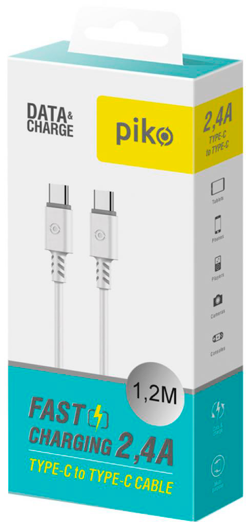 Кабель Piko USB Type-C to Type-C 1.2m CB-TT11 white (1283126504020) ціна 0 грн - фотографія 2