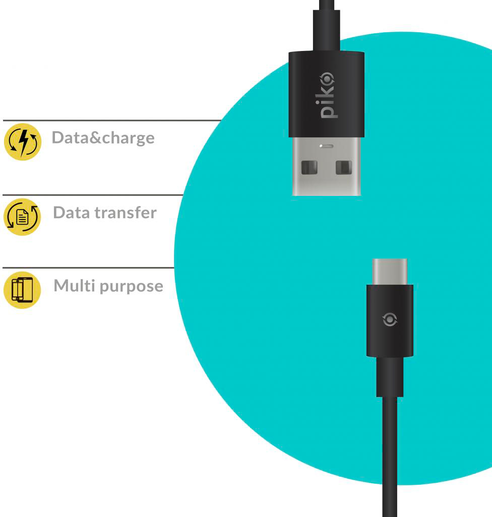 в продажу Кабель Piko USB 2.0 AM to Type-C 2.0m CB-UT12 black (1283126493850) - фото 3