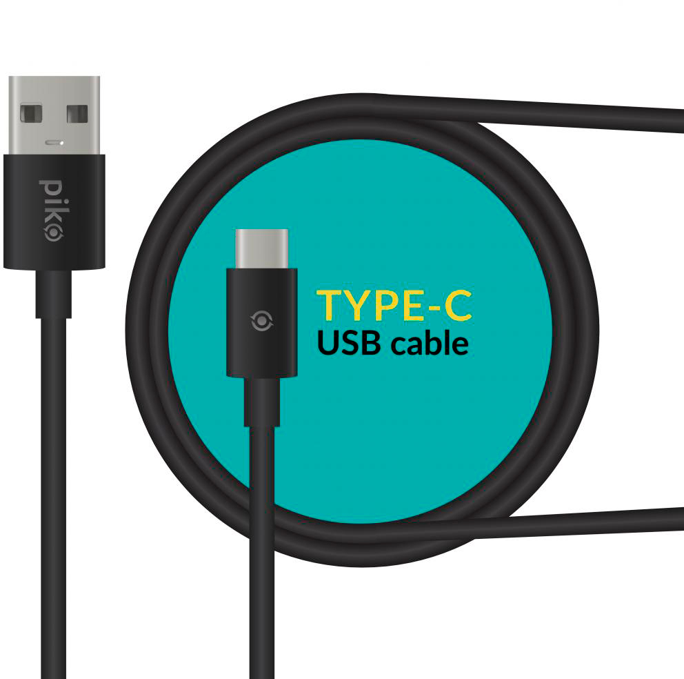 Кабель Piko USB 2.0 AM to Type-C 2.0m CB-UT12 black (1283126493850) в интернет-магазине, главное фото