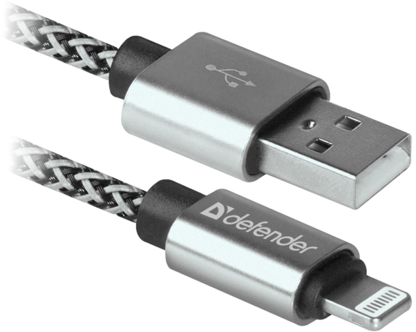Defender USB 2.0 AM to Lightning 1.0m ACH01-03T PRO White (87809)