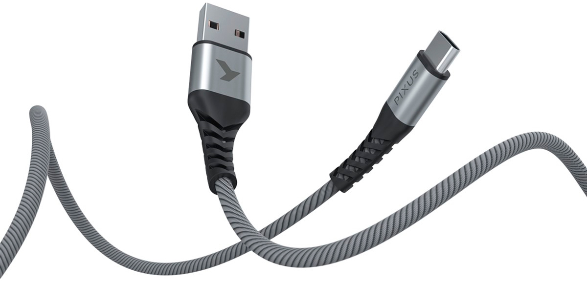 продаємо Pixus USB 2.0 AM to Type-C 1.0m Flex Gray (4897058531152) в Україні - фото 4