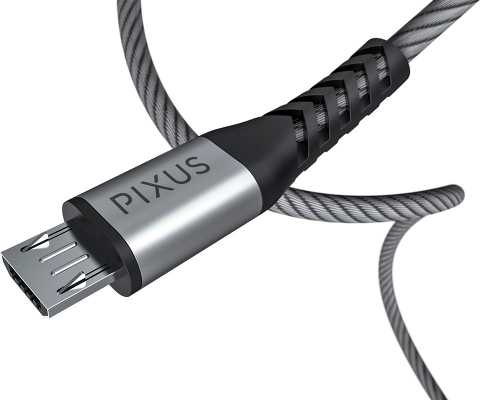 Кабель Pixus USB 2.0 AM to Micro 5P 1.0m Flex Gray (4897058531145) відгуки - зображення 5